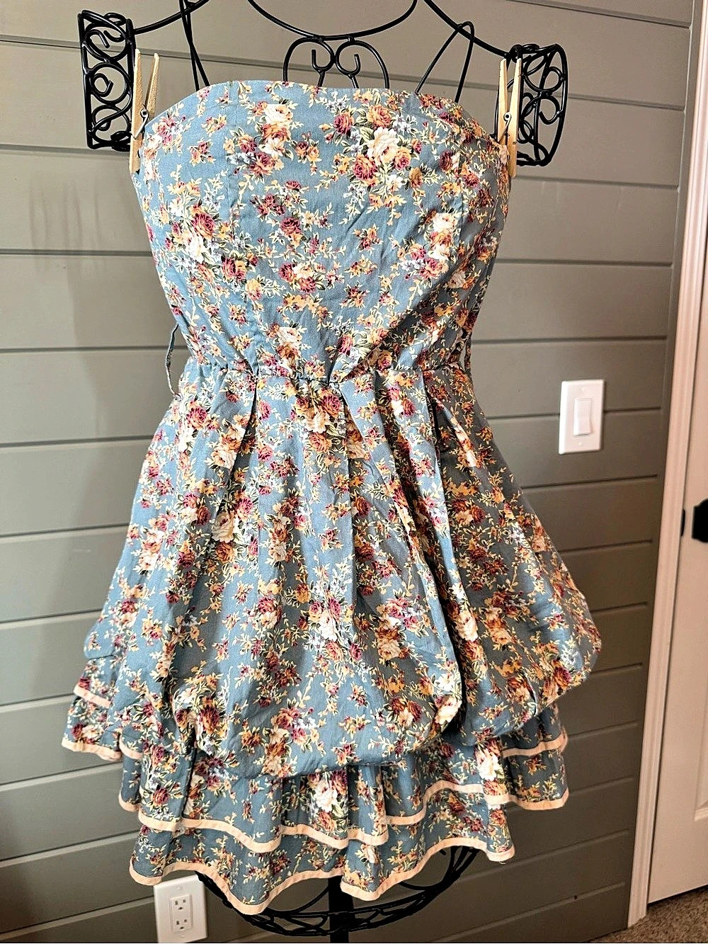 Love Culture Floral Mini Dress in Blue & Pink Like New